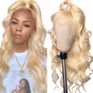 Blonde Body Wave Lace Front Wig 613 Color Human Hair Wig