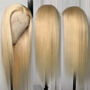 13×4 Blond 613 Straight Transparent Glueless Lace Front Wig For Black Women