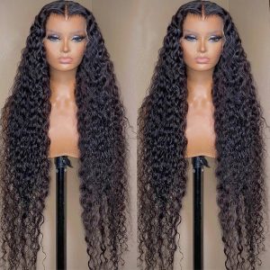 13×6 HD Transparent Deep Wave Lace Front Wig for Black Women