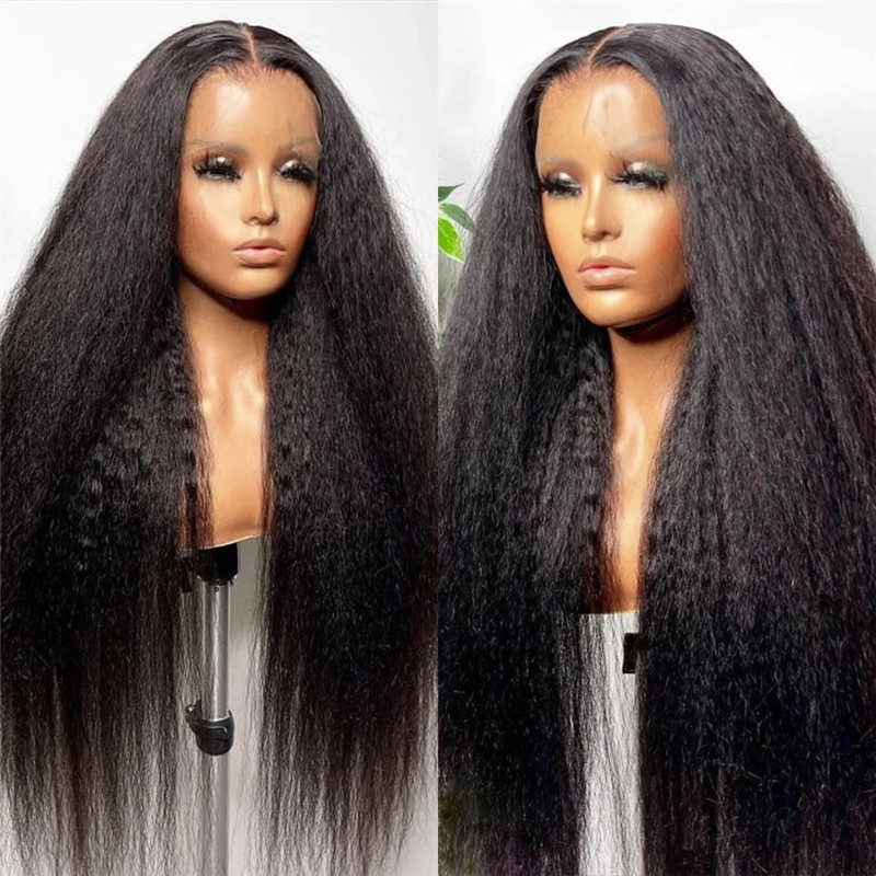 360 Lace Front Wig Virgin Indian Kinky Straight Human Hair Wig