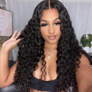 Water Wave Lace Front Wig Raw Remy glueless Natural Color Pre Plucked Human Hair Wigs