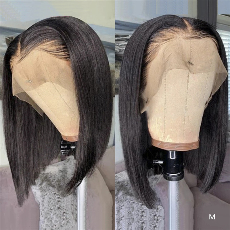 180% Density 4×4 Lace Closure Short Straight Bob Wigs