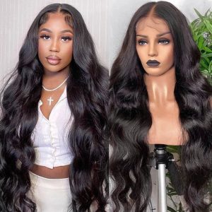 Brazilian Raw Human Hair Glueless Body Wave HD Lace Front Wigs