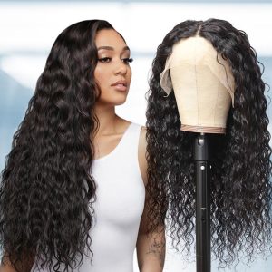 40 Inch Raw Indian Human Hair 13×6 Water Wave Lace Frontal Wigs With Baby Hair