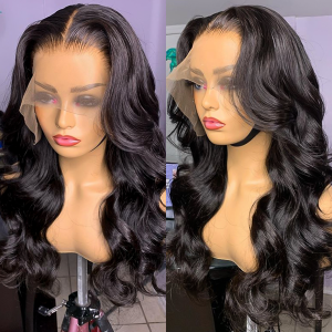 32 Inch Body Wave 360 Lace Front Wig Brazilian Hair Pre Plucked