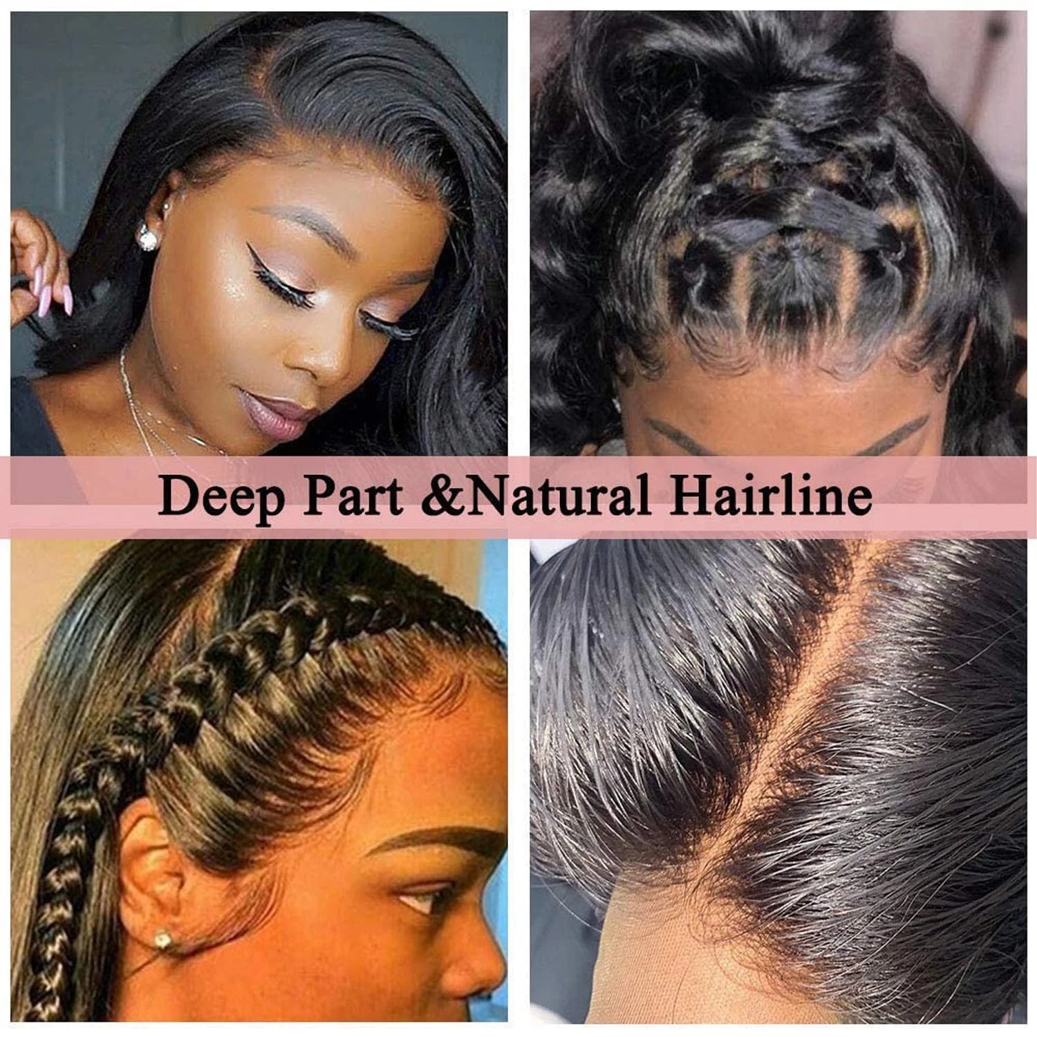 Glueless Bone Straight Swiss HD Lace Front Wigs For Black Women - Straight wave - 1