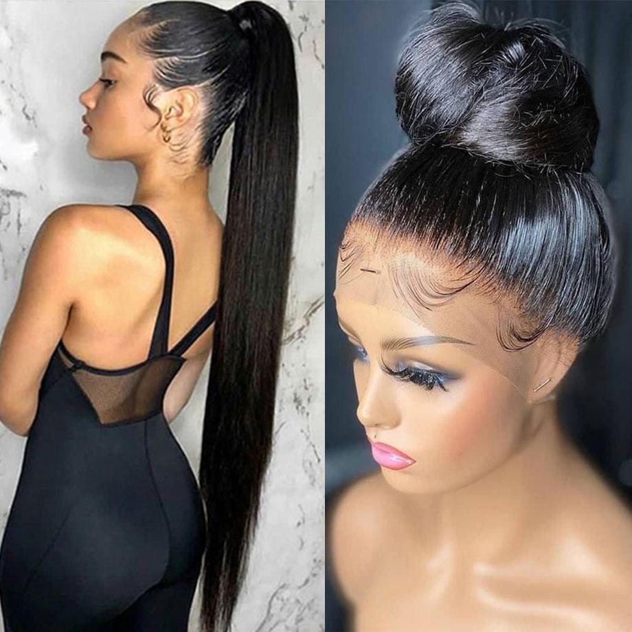 360 Full Lace Frontal Wig Brazilian Bone Straight Human Hair Wigs