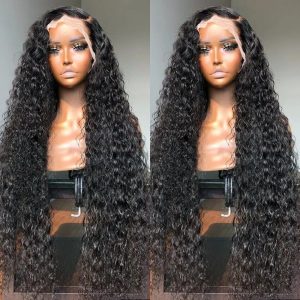 10-38 Inch Virgin Kinky Curly Human Hair Wig Swiss Lace Frontal