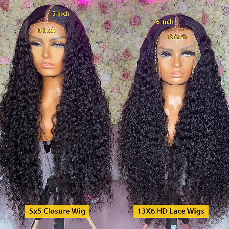 10-38 Inch Virgin Kinky Curly Human Hair Wig Swiss Lace Frontal