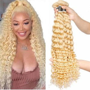 613 Blonde Deep Wave Remy Human Hair Bundle
