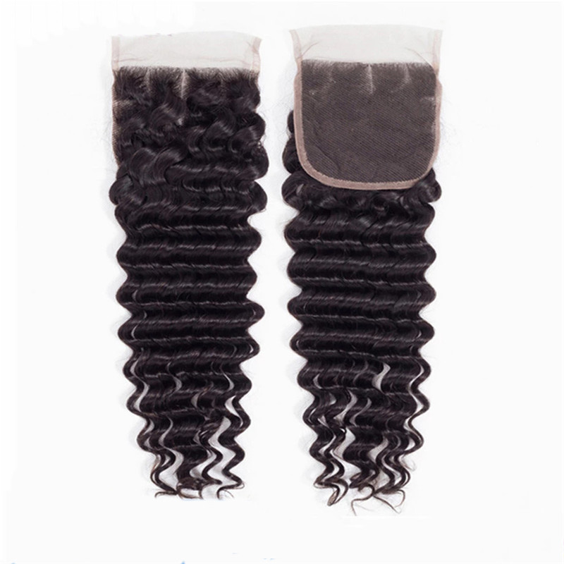 4×4 Lace Frontal Brazilian Human Hair Transparent Lace Closure