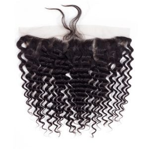 13×4 Lace Frontal Pre-Plucked Transparent Lace Deep Wave Closure