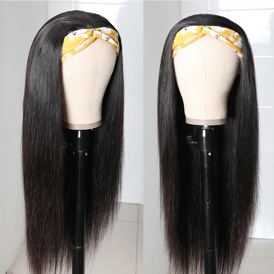 Glueless Straight Headband Wig Human Hair 150% Density