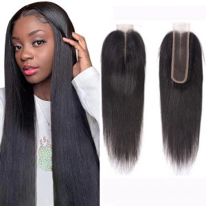 2×6 Straight Human Hair Lace Closure Natural Hairline