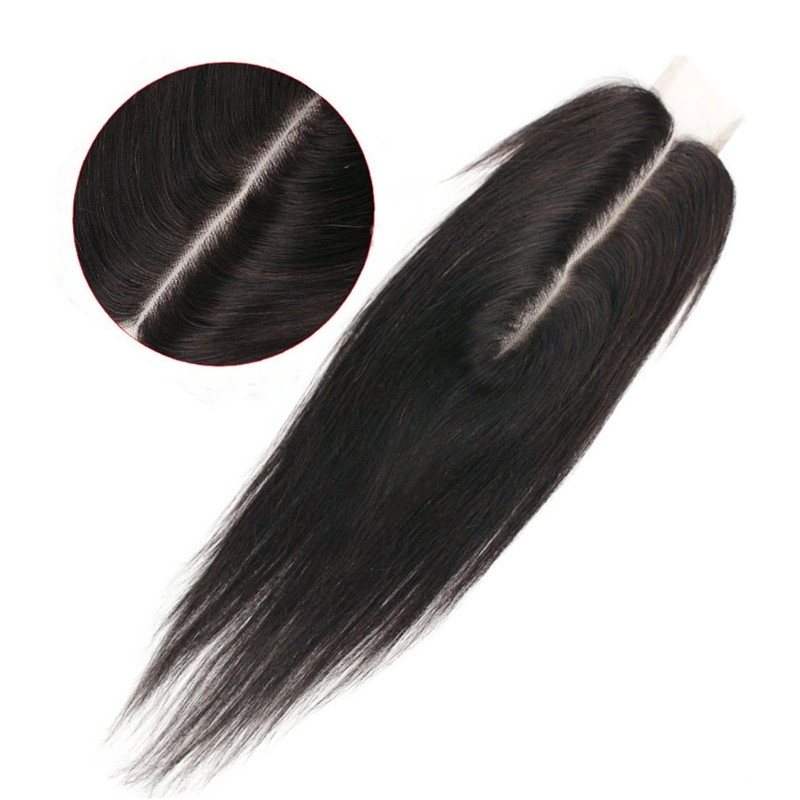 2×6 Straight Human Hair Lace Closure Natural Hairline